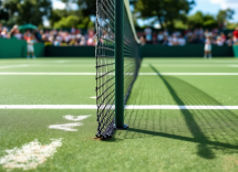 Giocatori di tennis in azione durante un torneo internazionale