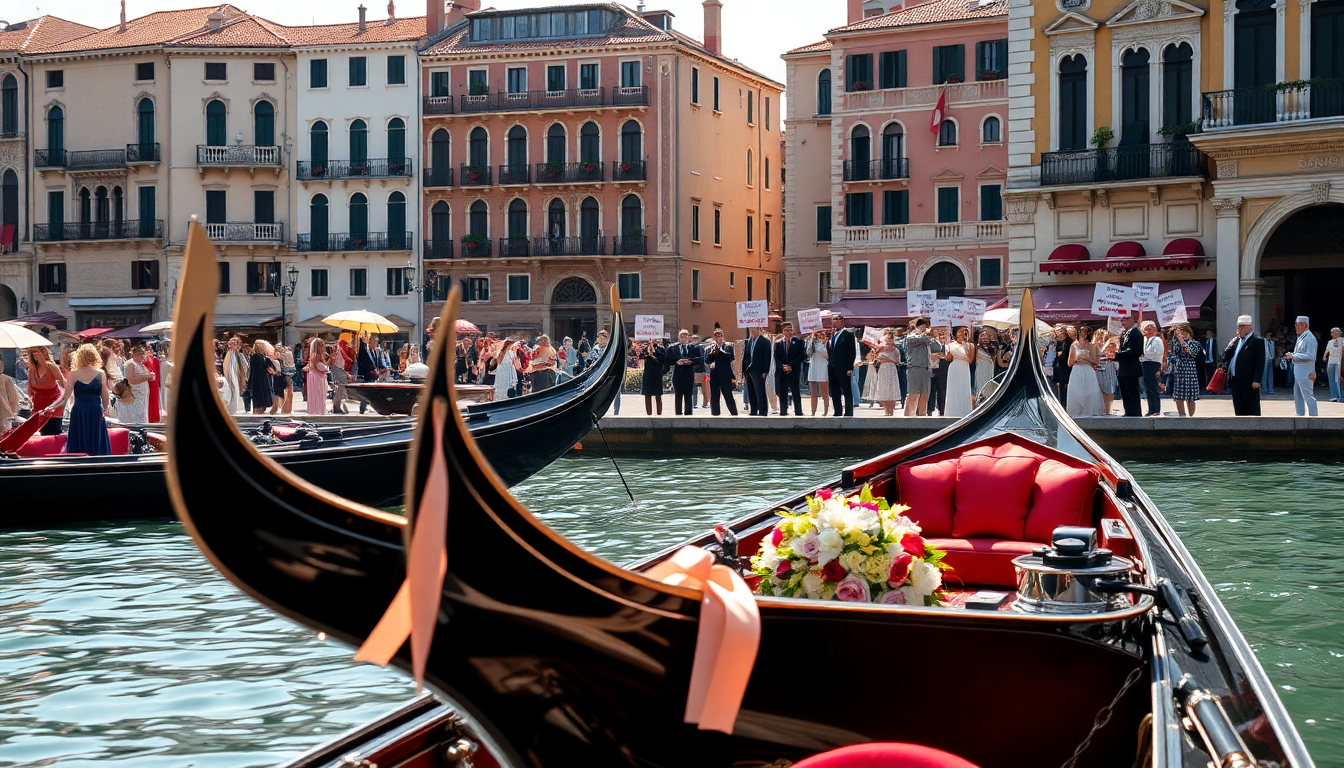 celebrazioni di lusso e contestazioni a venezia per il matrimonio di bezos 1750668970