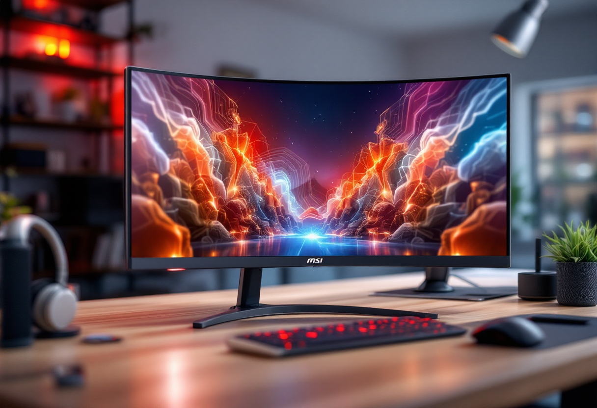 Monitor da gioco curvo MSI G32CQ5P con design elegante