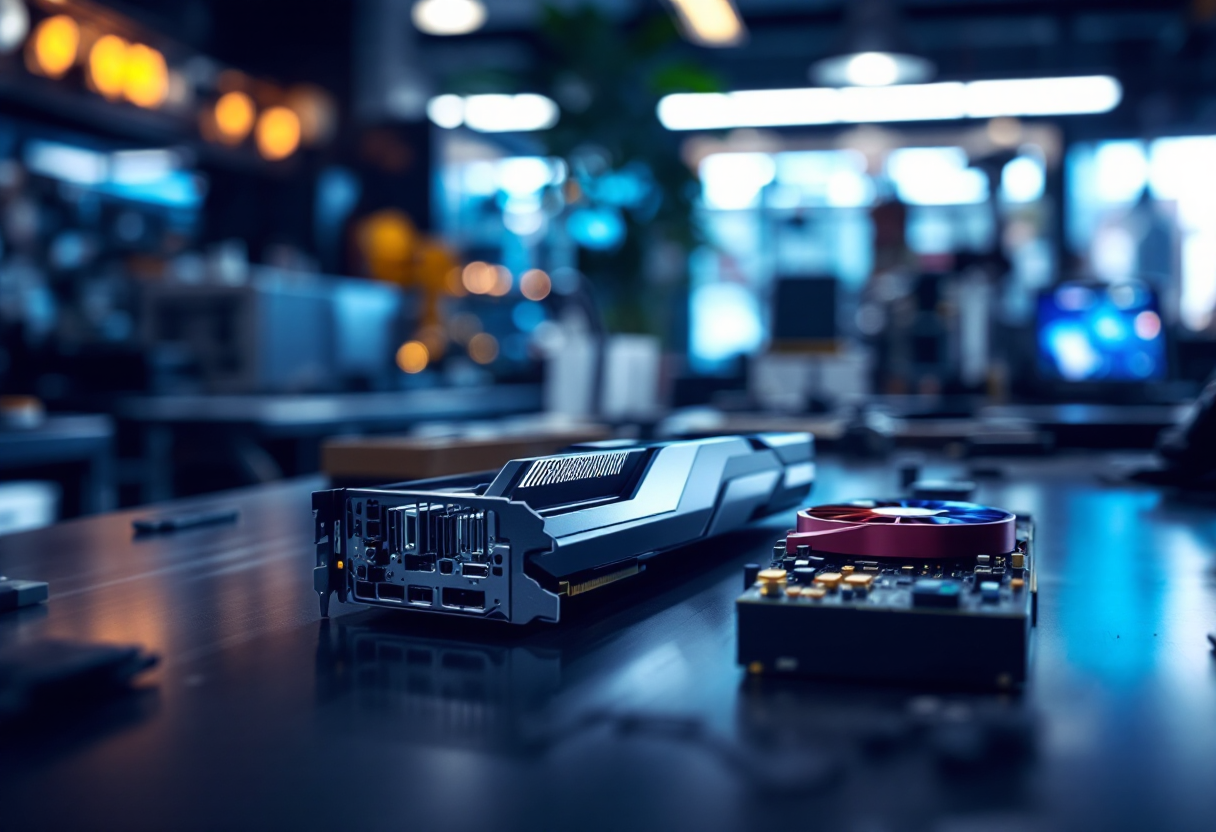 Immagine della Radeon RX 9070 XT con 32 GB di VRAM