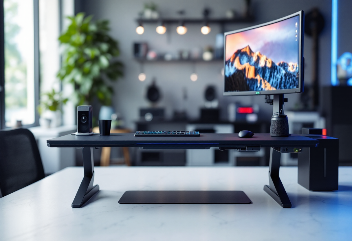 Scrivania da gaming BEXEVUE con design elegante e funzionale