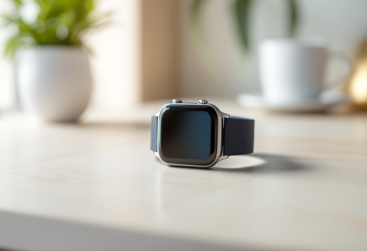 Smartwatch moderno che monitora la salute e il fitness