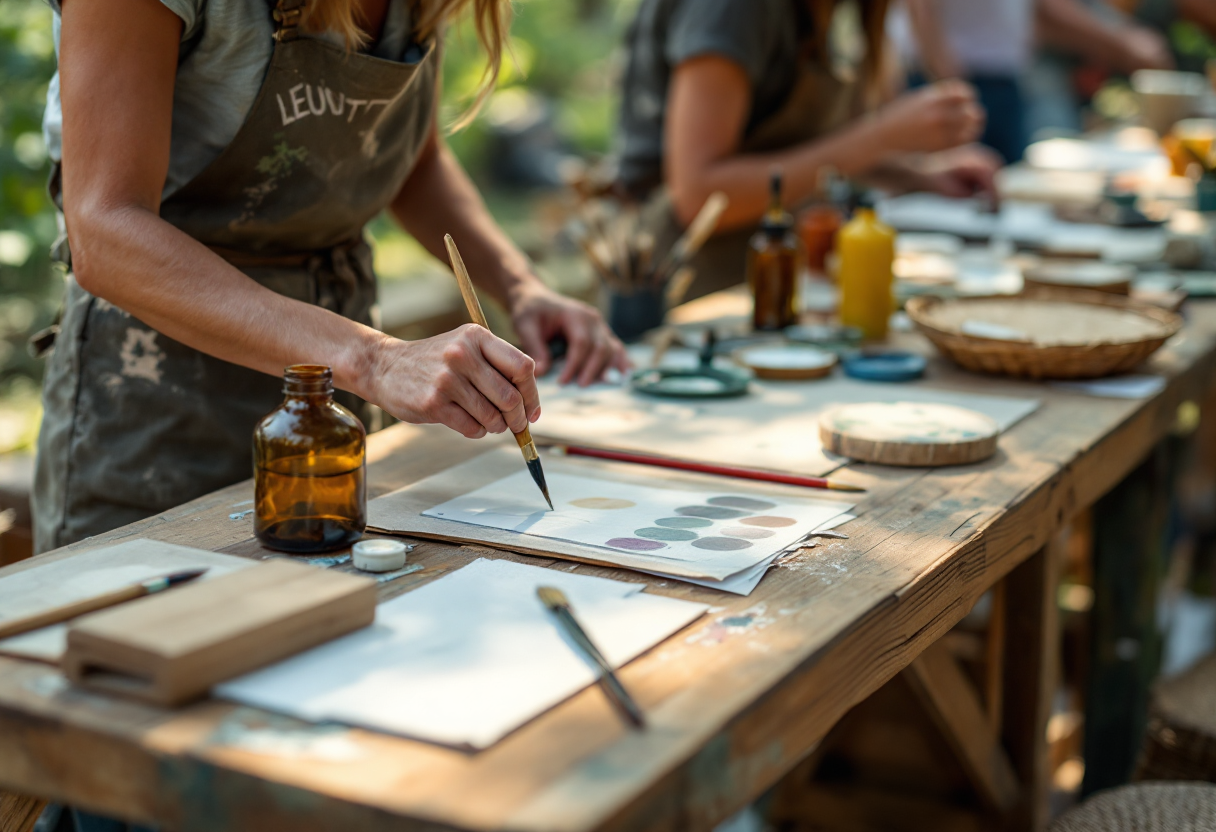 Immagine di un workshop internazionale su arte e sostenibilità