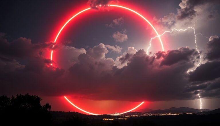 un anello di luce rossastra creato da un fulmine in italia un fenomeno naturale straordinario 1764302428